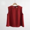 Cotton Linen Sleeveless T Shirt Women Summer Tees Round Neck White Black Vest Korean Style Tank Tops