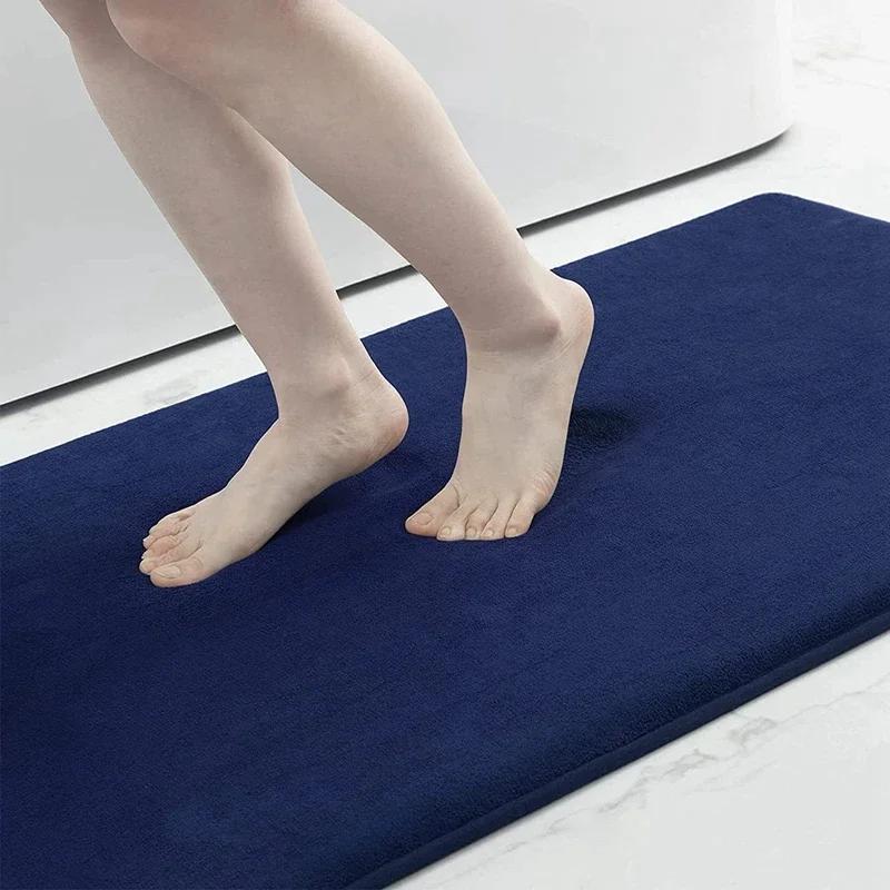 Super Absorbent Memory Foam Bath Mat - Non-Slip Soft Bathroom Toilet Rug Absorbent Carpet for Shower Entrance Living & Bedroom