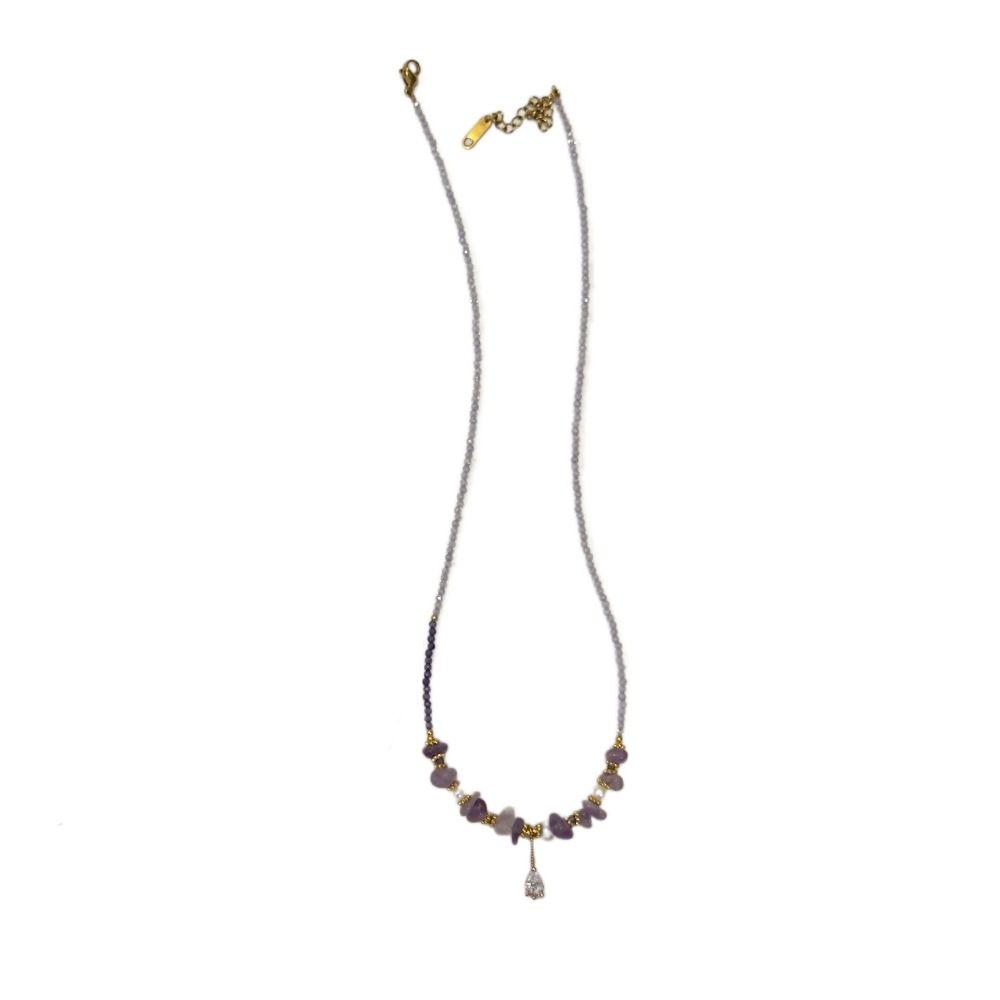Chinese-style Amethyst Pendant Sweet Charm Dopamine Beads Necklace  Jewelry Accessories