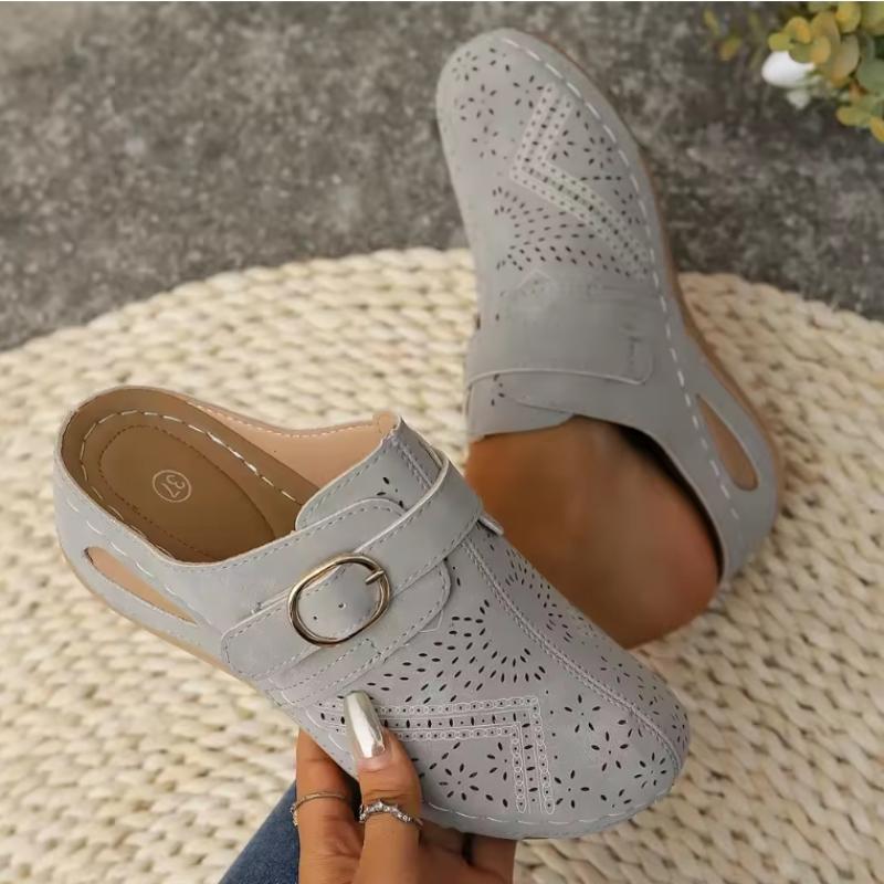 Summer Women's Slippers Hollow Beach Shoes Wedge Heels Womens Sandals Non Slip Durable Shoes for Women Retro Sandalias De Mujer