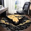 1PC Halloween Bat Office Round Area Rug, Mat Suitable For Office, Under Office Chairs Bedroom Living Room Home Decor, Room Deco