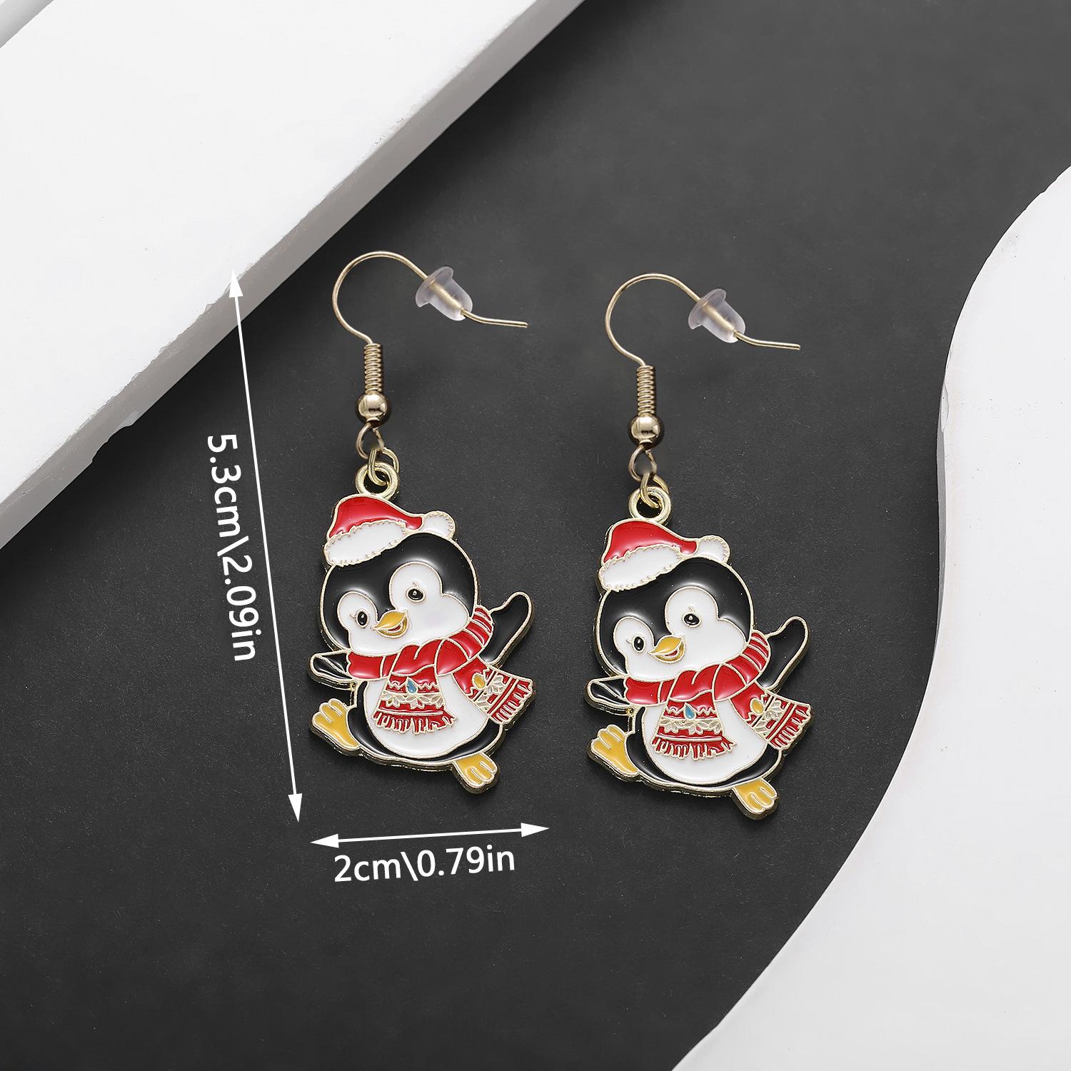 

Christmas Penguin Red Scarf Earrings: Cute, Niche Ear Hooks