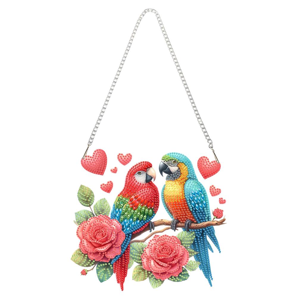 Acrylic 2D Flat DIY Diamond Painting Set Hanging Diamond Art Kits Rhinestone Diamond Art Window Pendants Wall Door Decoration
