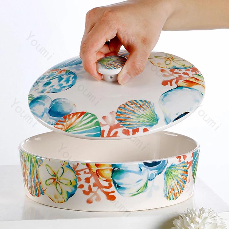 Creative Ocean Style Ceramic Plates High End Household Soup Bowls Exquisite and Delicious Dining Plate Irregular Bowl Tableware
