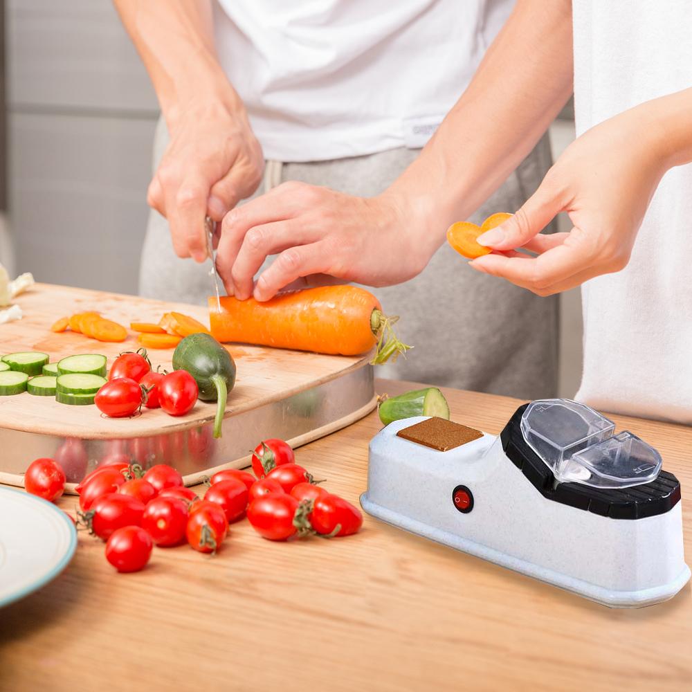 

Electric Knife Sharpener USB Powered Multi Function Electric Knife Sharpening Tool for Chef Kitchen Knife Fruit Knives USB Powered