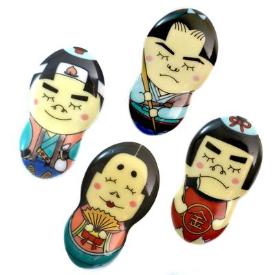 Podložky pod hůlky Tubbies Kutani Ware Roztomilá japonská lidová pohádka Sada 4 Momotaro Kaguyahime Kintaro Issunboshi