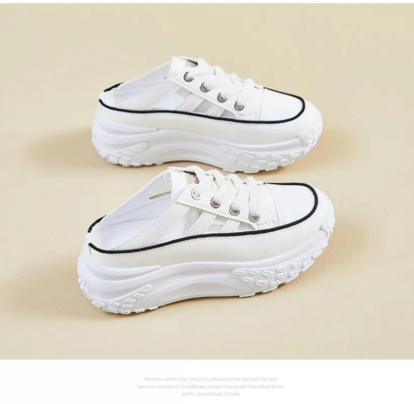 2025 Ladies Shoes Closed Toe Women's Slippers Roman Thick Bottom Best Seller Hollow Out Lace-up Comfortable Casual Shoes