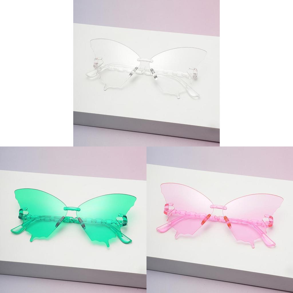 Unisex Butterfly Eyewear Frameless Sunglasses With Resin Lenses For Cycling And Stylish Outfits