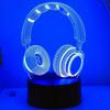 3D Night Light Gaming Headset Bedroom Game Room Desktop Ambient Light USB Touch Type Seven Color Color Changing Lights