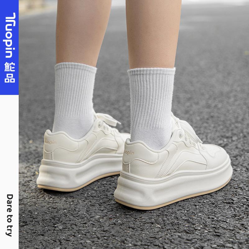 thick-soled color matching outdoor casual shoes women's new fashion niche students low-top white shoes