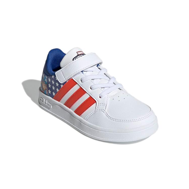 Adidas Neo Breaknet Low top Skateboard Shoes White Red Children Aged 3 7 Years Old GZ7650