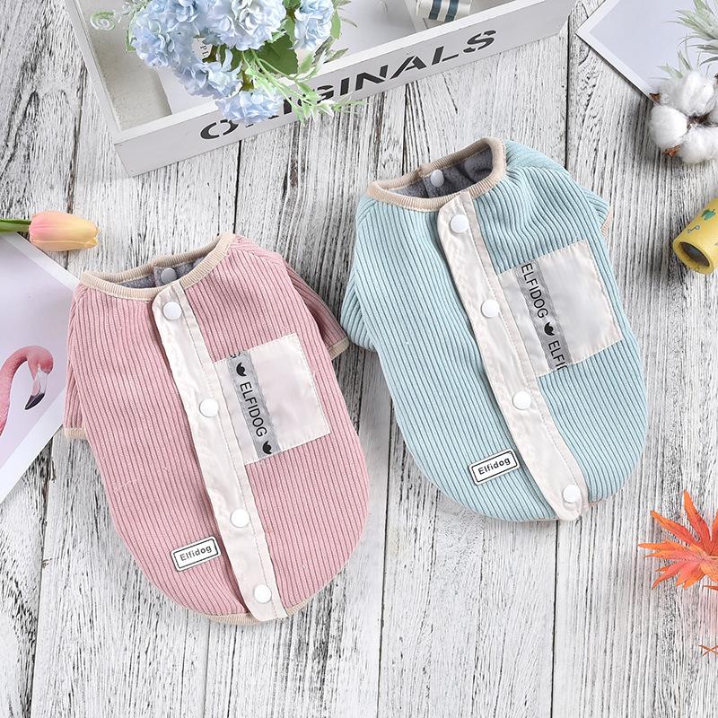 Pet Autumn Winter Corduroy Jacket, Dog Lambswoon Lining, Teddy Bear with Winter Corduroy Legs Jacket Dog Clothes for Small Dogs
