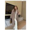 VAYLA New Women Warm Furry Coat Thick Big Collar Fake Lambswool Long Coat Beige Tops For Women Casaco Feminino