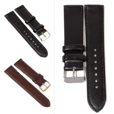 Relogio-Armband Schwarz und Kaffee Echtes Leder Alligator-Krokodil-Prägung Uhrenarmband