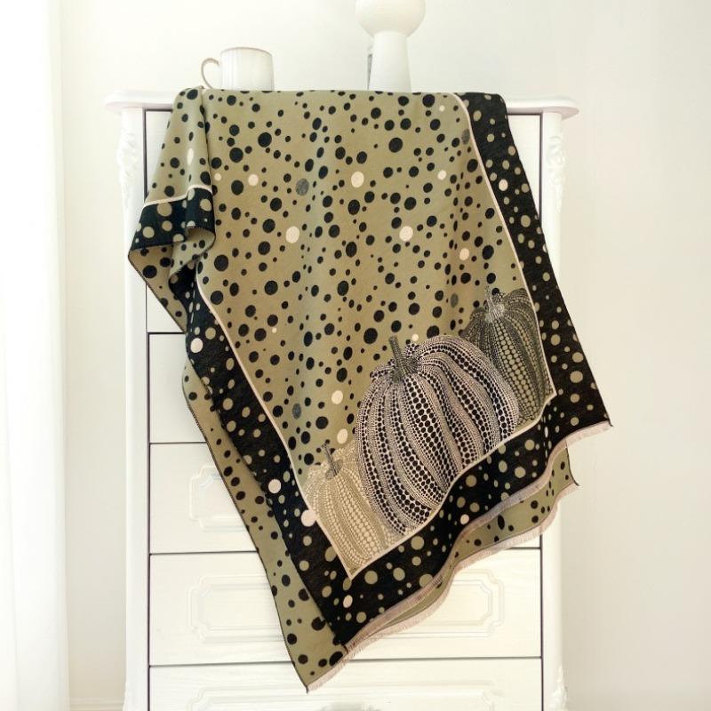 

Winter new imitation cashmere thickened scarf cute polka dot pumpkin scarf women s fashion warm versatile cute girl shawl 190x65cm зелёный