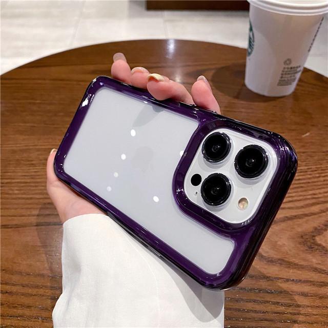 

Для Iphone 14 Pro Прозрачный противоударный чехол для телефона Iphone 14 13 12 11 Pro Max Xs Max Xr X Прозрачный акриловый твердый чехол фиолетового цвета For iPhone 14Pro Max
