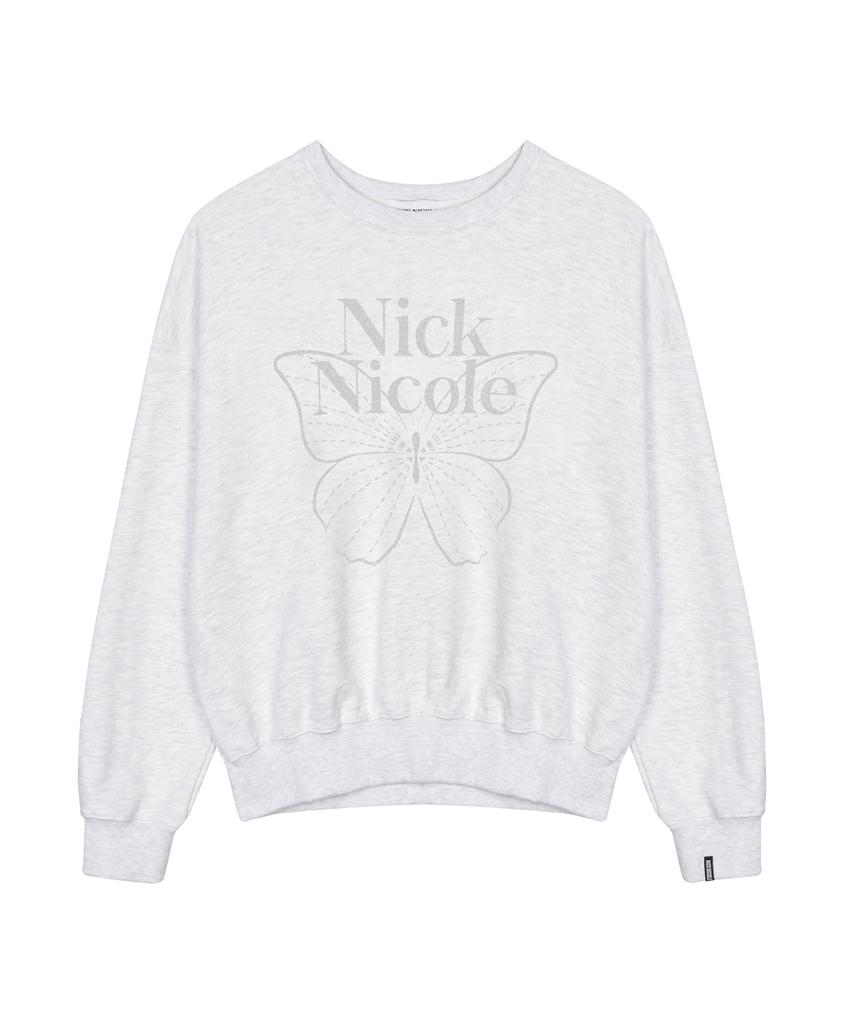 Nigaennikol Butterfly Signature Sweatshirt_Melange Silver