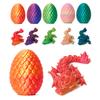 Surprise Rose Dragon Egg Articulating Gemstone Dragon Toy - 3D Printed Articulated Joints For Kids And Adults