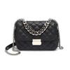 Korean Soft Leather Diamond Chain Crossbody Bag - Women's Trendy, All-Match, Small Square Design with Lock