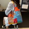 New ethnic style retro patchwork bag bohemian style shoulder bag large capacity tote bag underarm bag
