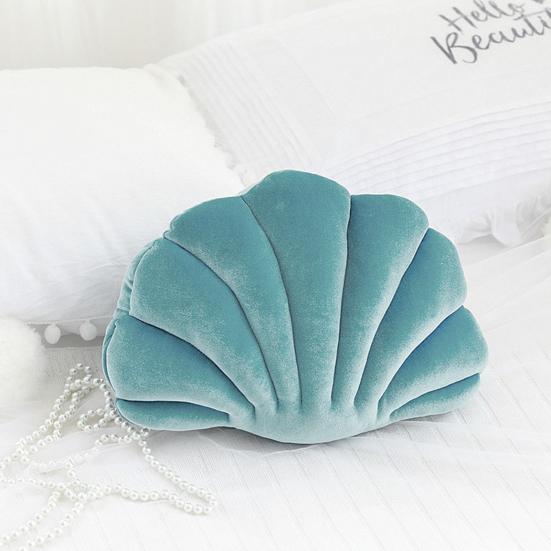 3D Velvet Shell Pillow Soft Insert Seashell Ocean Beach Theme Throw Pillow