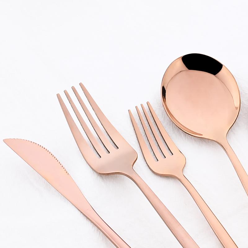 30Pcs Gold Dinnerware Cutlery Set High Quality Stainless Steel Flatware Knife Teaspoon Fork Tableware Western Kitchen Silverware