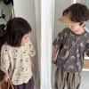 Jiaye Tongpin 2025 Kids' Floral Print Short-Sleeve T-Shirt - Unisex Loose Fit Fashion