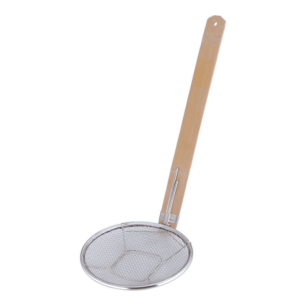 Endo Shoji Commercial Soba Standing Stainless ASB6918 Bamboo-Handled Fryer, 18cm, Handle, 18-8 Steel,