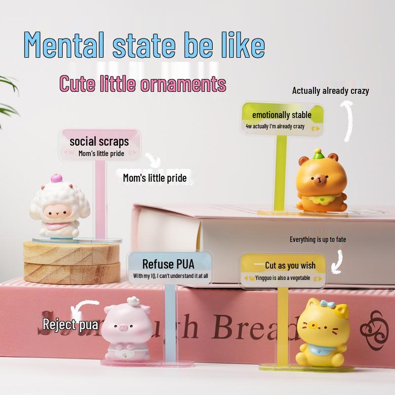 Mental State Mini Desktop Resin Capybara Ornament - Small Office Decor
