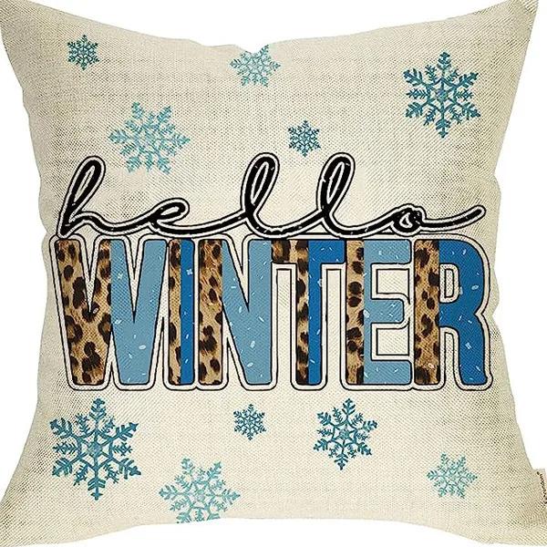Winter Series Christmas Eve Linen Pillowcase Home Living Room Sofa Bedroom Cushion
