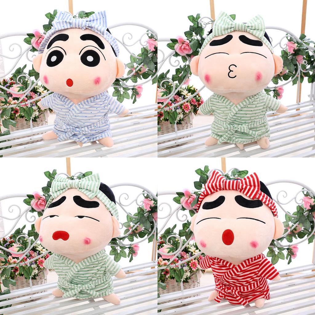 Adorable Plush Crayon Shinchan Doll In Colorful Bathrobe For Cozy Cuddling Gifts