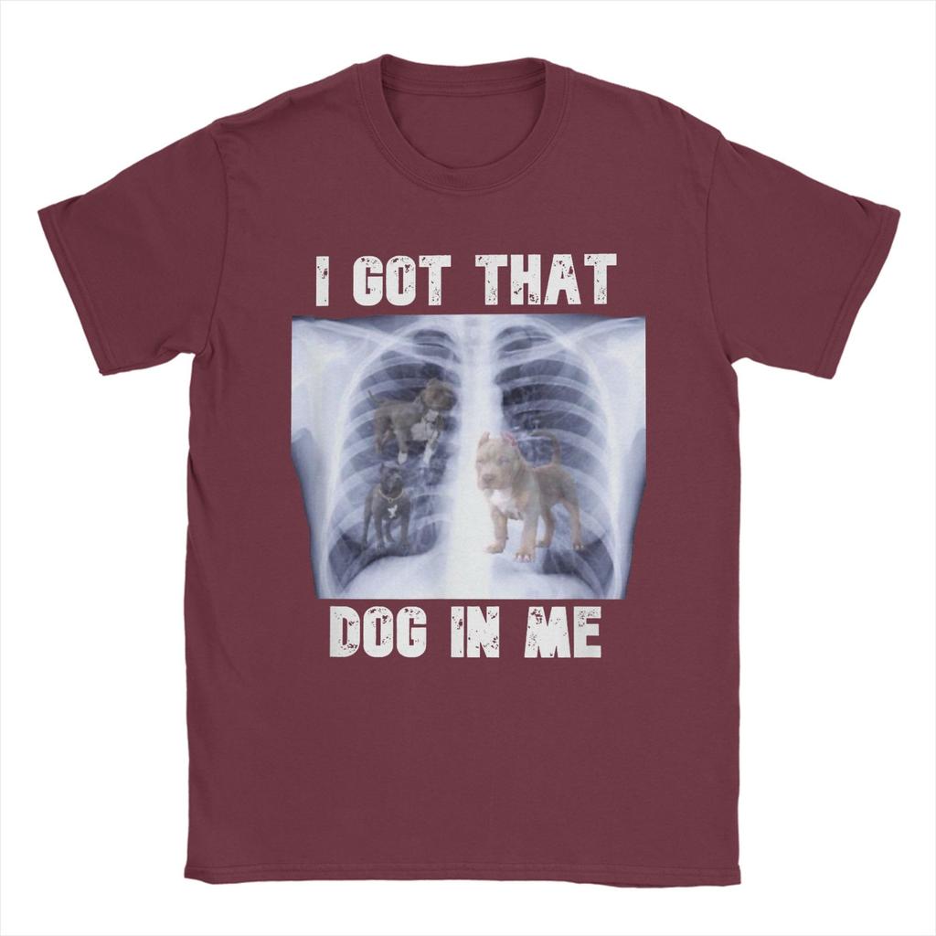 Ich habe diesen Hund in mir Röntgen Meme T-Shirts für Männer Baumwolle Humorvolle T-Shirts O-Ausschnitt T-Shirts Kurzarm Kleidung Übergröße
