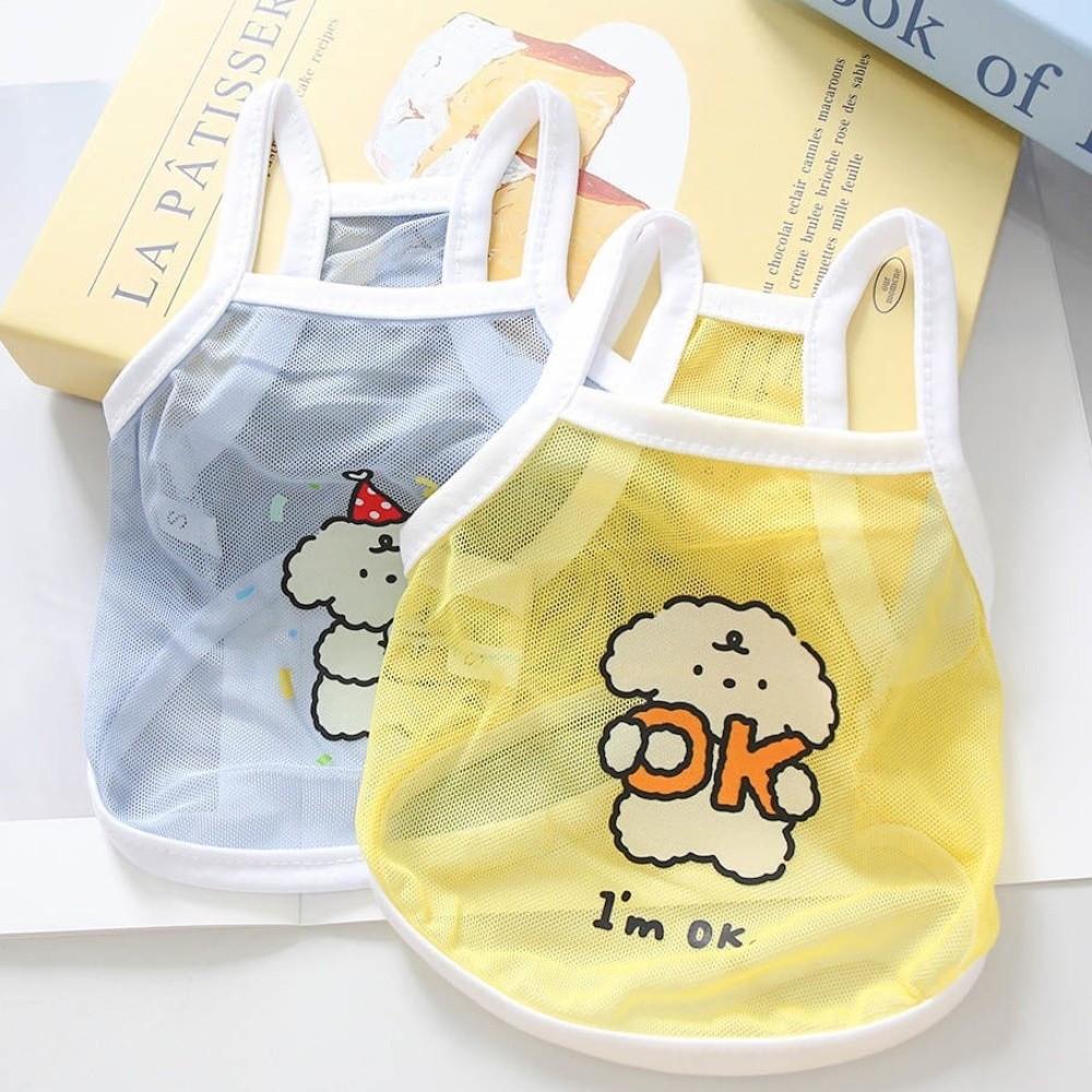 

Breathable Dog T Shirts Polyester Pet Summer Clothes New Pet Beach Tank Top Pet Apparel S синій
