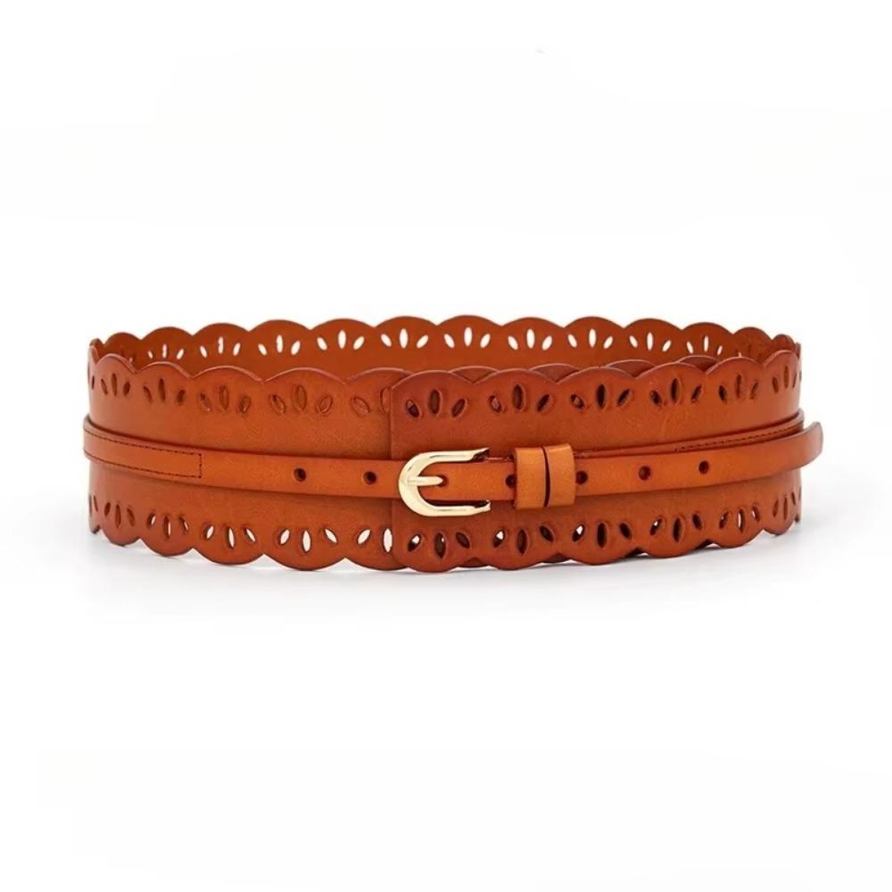 Leather Waist Cincher Corset Waist Belt Vegetable Tanned Leather Dress Waist Belt  for Women