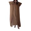 European and American Autumn/Winter High Neck Casual Loose Solid Color Slimming Shawl Set Dress