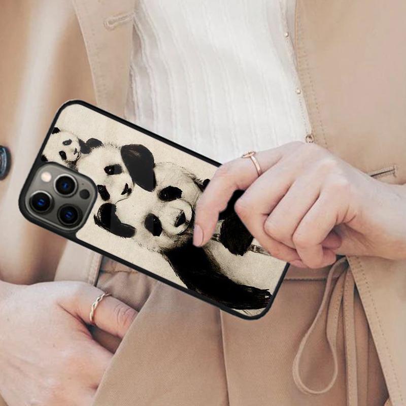 Cartoon Cute Panda Bear Magnetic Phone Case For APPLE iPhone 17 Air 16 14 13 12 Pro Max 15 Plus Wireless Charge MagSafe Cover