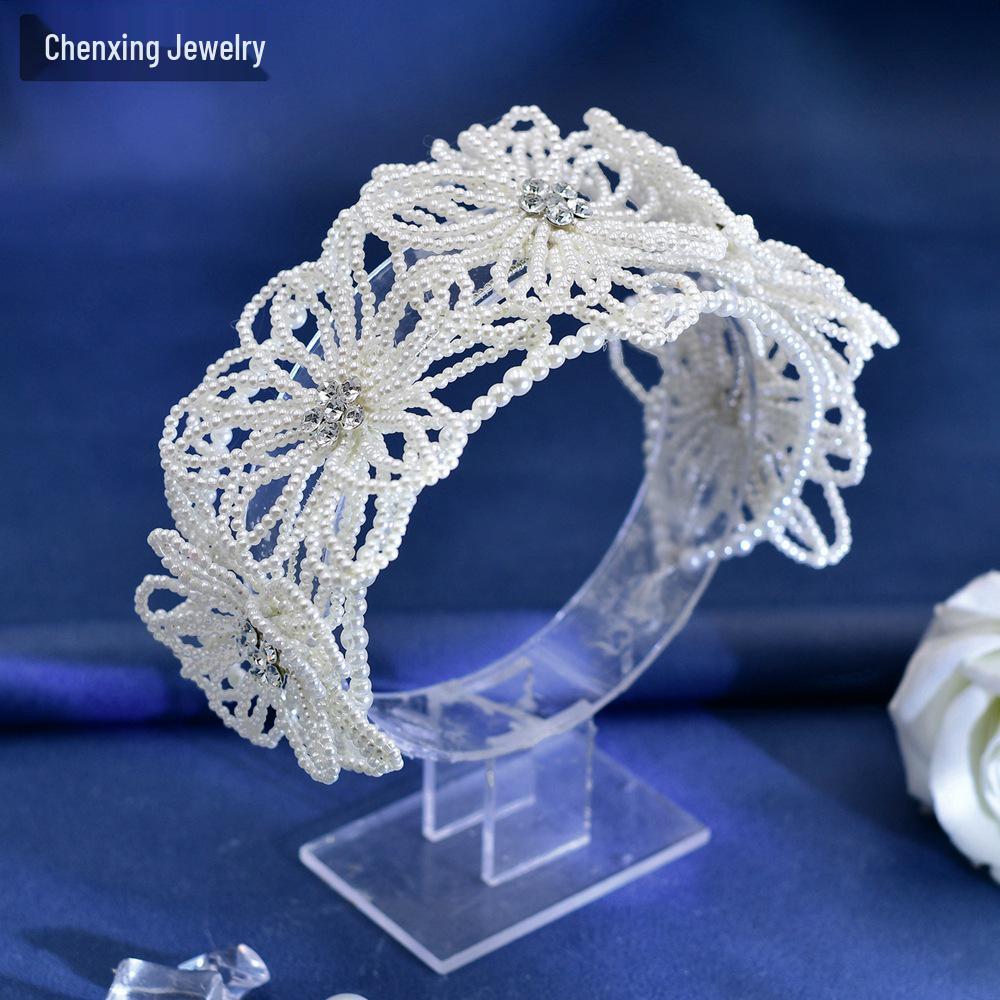 

Chenxing CX448 Свадебный набор повязок на голову с жемчугом - Свадебные украшения для волос ручной работы с бисером