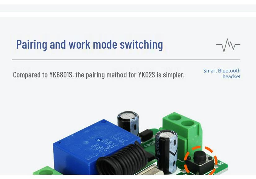 12V DC Single Channel Remote Switch with Long-Range Wireless Door Button.