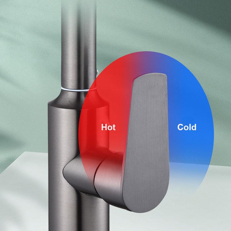 Stainless Steel Thickened Kitchen Faucet Large Bent Pipe Single Handle Hot And Cold Mixer Water Tap Bathroom Faucet
