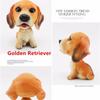 Car Ornament Nodding Dog Car Auto Dash Rocking Head Dog Natural Resin Dog Toy for Car Interior Decorations Home Gift