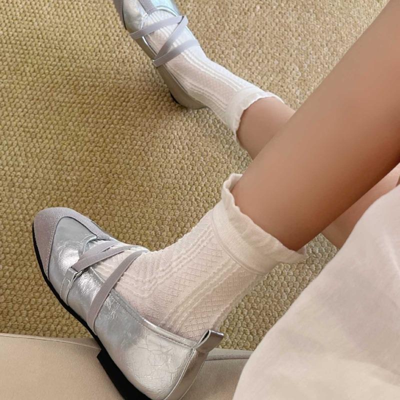 Summer Lightweight Children's Cool-feeling Mulberry Silk Pile Socks, Flowered Mid-calf Socks, Simple Dark-patterned Women's Socks, Boneless