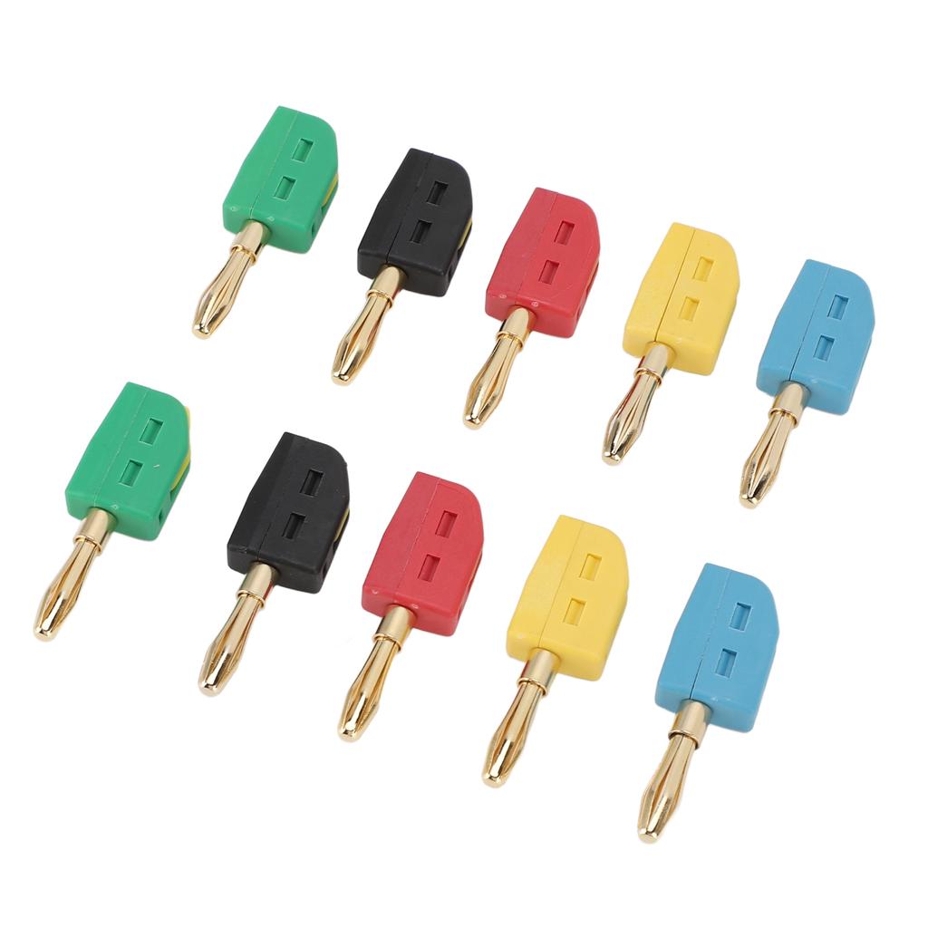 10 Pcs 4mm Banana Plug 32A Gold Plated Brass Quick Connect Banana Connector for Testing Equipment