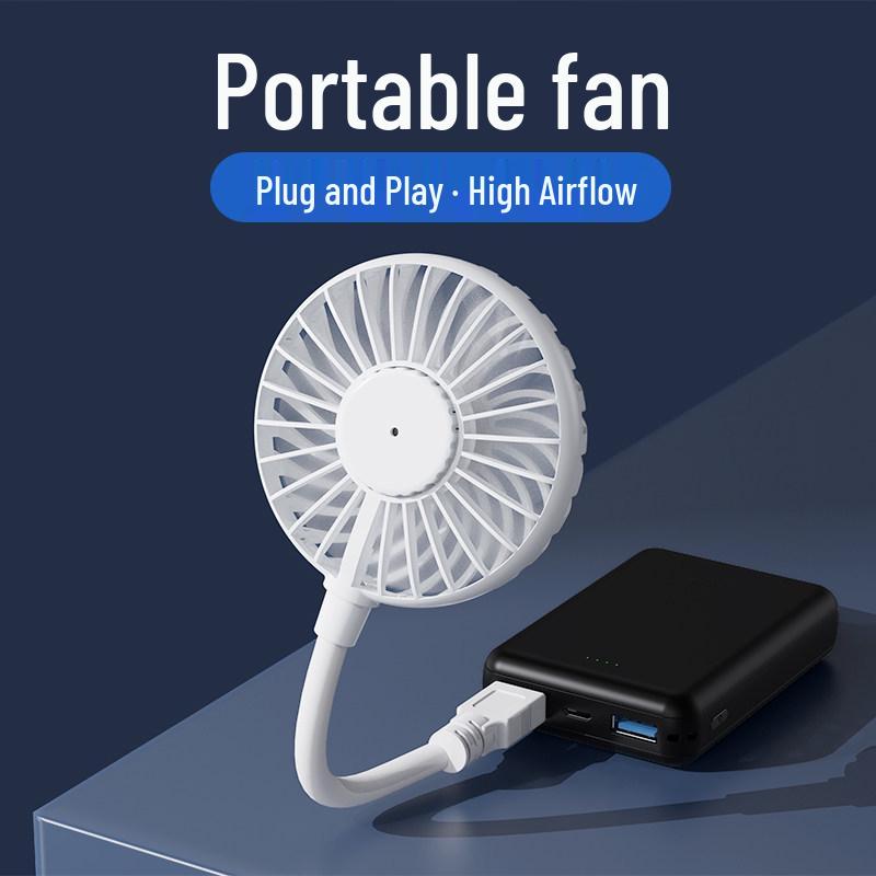 Portable Silent USB Fan for Baby, Food, Dorm, and Desktop Use - Strong Wind, Plug-and-Play, Compact Carry-on Size.