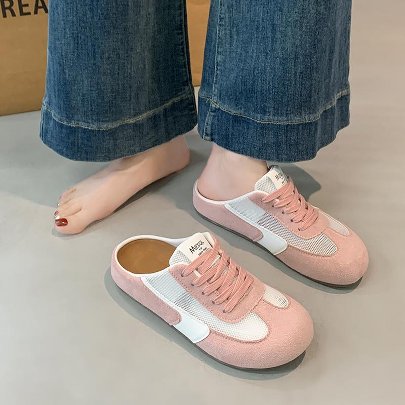 CRLAYDK Summer Women's Footbed Comfortable Slip On Mules Mesh House Slippers Ladies Backless Slide Loafers Casual Flats Shoes