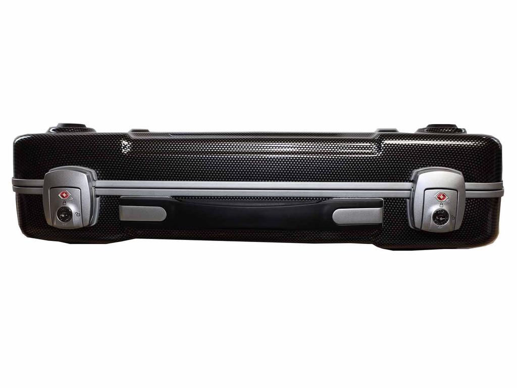 G-BRONCO Attache Case, 45cm, B4 Size, Polycarbonate PC Case with Shoulder Strap, Carbon Print, 524020345 (Carbon Print)