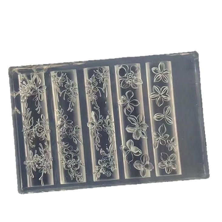 Spring Flower Nail Art Molds DIY Resin Carving Mold High Transparency Floral Decoration Nail Art Tools