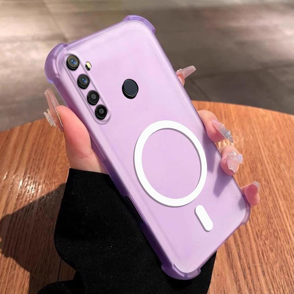 Case for realme 6i,5i,5 Cute Airbag Corner Pastel Matte Magnetic Casing Semi Shockproof Phone Cover