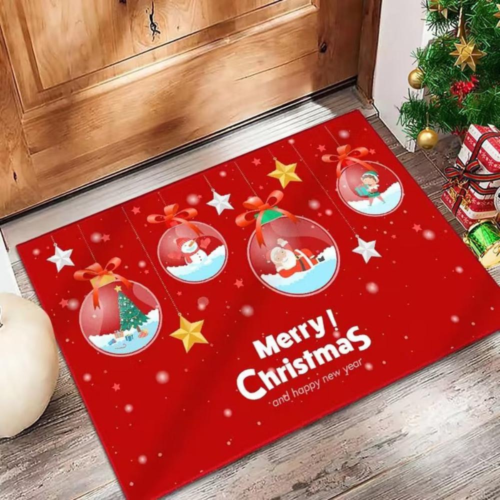 

Festive Snowman Reindeer Christmas Doormat Non Slip Entryway Rug for Living Room Bedroom Indoor Outdoor Holiday Floor Mat Decor 30x50cm