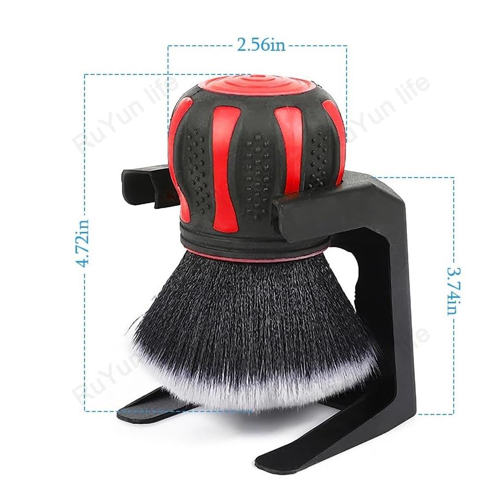 2pcs Car Detailing Brushes Automobile Interior Soft Bristles Brush Air Vent Dust Cleaner Dusting Cleaning Tool with Storage Rack