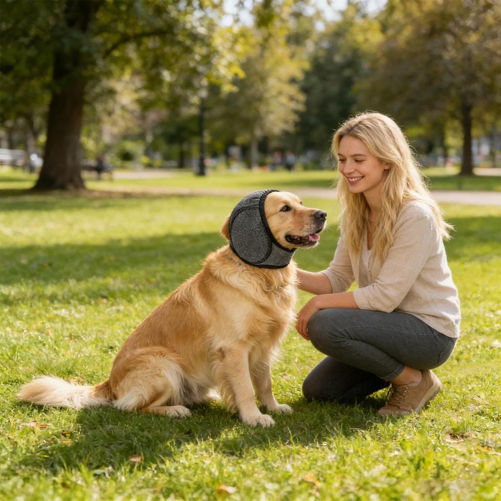 Dog Ear Covers Waterproof Noise Cancelling Earmuffs Headband Dog Grooming Ear Cover for Swim Calming Hood To Relieve Pet Anxiety